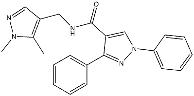 N-[(1,5-dimethyl-1H-pyrazol-4-yl)methyl]-1,3-diphenyl-1H-pyrazole-4-carboxamide Struktur