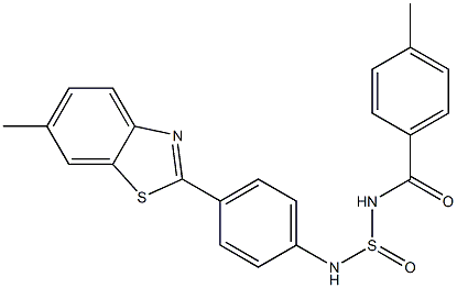 N-[4-(6-methyl-1,3-benzothiazol-2-yl)phenyl]-N'-(4-methylbenzoyl)sulfurous diamide Struktur