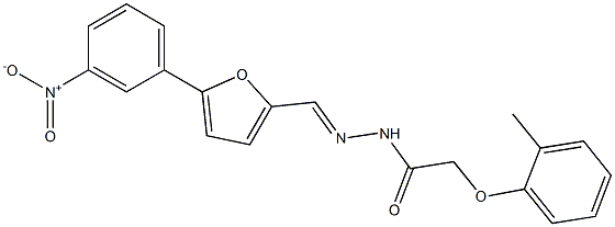 N'-[(5-{3-nitrophenyl}-2-furyl)methylene]-2-(2-methylphenoxy)acetohydrazide Struktur