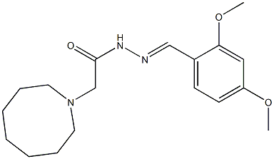 2-(1-azocanyl)-N'-(2,4-dimethoxybenzylidene)acetohydrazide Struktur