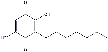 2,5-Dihydroxy-3-heptyl-bezoquinone Struktur