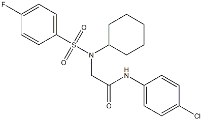 N-(4-chlorophenyl)-2-{cyclohexyl[(4-fluorophenyl)sulfonyl]amino}acetamide Struktur