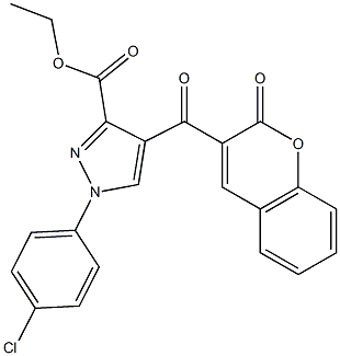 ethyl 1-(4-chlorophenyl)-4-[(2-oxo-2H-chromen-3-yl)carbonyl]-1H-pyrazole-3-carboxylate Struktur