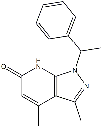 3,4-dimethyl-1-(1-phenylethyl)-1,7-dihydro-6H-pyrazolo[3,4-b]pyridin-6-one Struktur