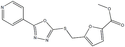 methyl 5-({[5-(4-pyridinyl)-1,3,4-oxadiazol-2-yl]sulfanyl}methyl)-2-furoate Struktur