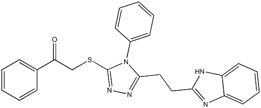 2-({5-[2-(1H-benzimidazol-2-yl)ethyl]-4-phenyl-4H-1,2,4-triazol-3-yl}sulfanyl)-1-phenylethanone Struktur