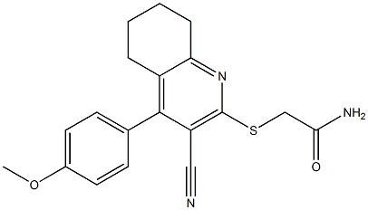 2-{[3-cyano-4-(4-methoxyphenyl)-5,6,7,8-tetrahydro-2-quinolinyl]sulfanyl}acetamide Struktur