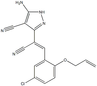 3-{2-[2-(allyloxy)-5-chlorophenyl]-1-cyanovinyl}-5-amino-1H-pyrazole-4-carbonitrile Struktur