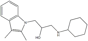 1-(cyclohexylamino)-3-(2,3-dimethyl-1H-indol-1-yl)-2-propanol Struktur