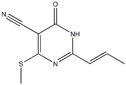 4-(methylsulfanyl)-6-oxo-2-(1-propenyl)-1,6-dihydro-5-pyrimidinecarbonitrile Struktur