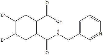 4,5-dibromo-2-{[(3-pyridinylmethyl)amino]carbonyl}cyclohexanecarboxylic acid Struktur