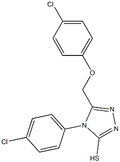 5-[(4-chlorophenoxy)methyl]-4-(4-chlorophenyl)-4H-1,2,4-triazol-3-yl hydrosulfide Struktur