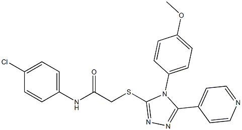 N-(4-chlorophenyl)-2-{[4-(4-methoxyphenyl)-5-(4-pyridinyl)-4H-1,2,4-triazol-3-yl]sulfanyl}acetamide Struktur