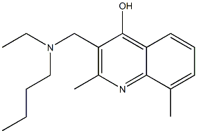 3-{[butyl(ethyl)amino]methyl}-2,8-dimethyl-4-quinolinol Struktur