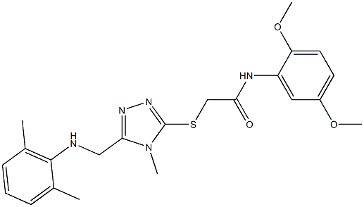 N-(2,5-dimethoxyphenyl)-2-({5-[(2,6-dimethylanilino)methyl]-4-methyl-4H-1,2,4-triazol-3-yl}sulfanyl)acetamide Struktur