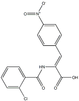 2-[(2-chlorobenzoyl)amino]-3-{4-nitrophenyl}acrylic acid Struktur