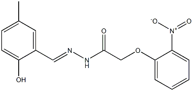 N'-(2-hydroxy-5-methylbenzylidene)-2-{2-nitrophenoxy}acetohydrazide Struktur