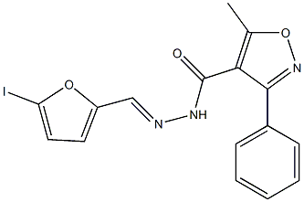 N'-[(5-iodo-2-furyl)methylene]-5-methyl-3-phenyl-4-isoxazolecarbohydrazide Struktur