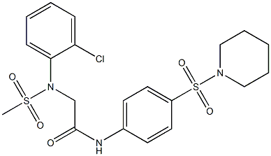 2-[2-chloro(methylsulfonyl)anilino]-N-[4-(piperidin-1-ylsulfonyl)phenyl]acetamide Struktur