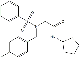 N-cyclopentyl-2-[[(4-methylphenyl)methyl](phenylsulfonyl)amino]acetamide Struktur