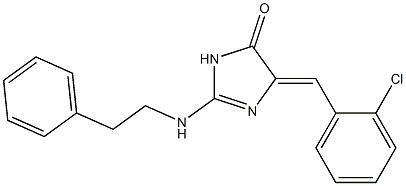 5-(2-chlorobenzylidene)-2-[(2-phenylethyl)amino]-3,5-dihydro-4H-imidazol-4-one Struktur