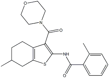 2-methyl-N-[6-methyl-3-(4-morpholinylcarbonyl)-4,5,6,7-tetrahydro-1-benzothien-2-yl]benzamide Struktur