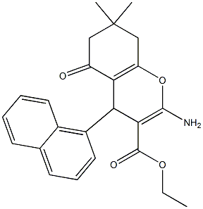 ethyl 2-amino-7,7-dimethyl-4-(1-naphthyl)-5-oxo-5,6,7,8-tetrahydro-4H-chromene-3-carboxylate Struktur