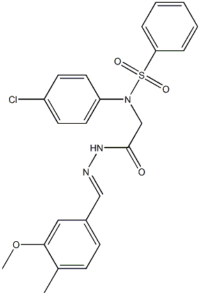 N-(4-chlorophenyl)-N-{2-[2-(3-methoxy-4-methylbenzylidene)hydrazino]-2-oxoethyl}benzenesulfonamide Struktur