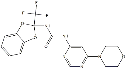 N-[6-(4-morpholinyl)-4-pyrimidinyl]-N'-[2-(trifluoromethyl)-1,3-benzodioxol-2-yl]urea Struktur