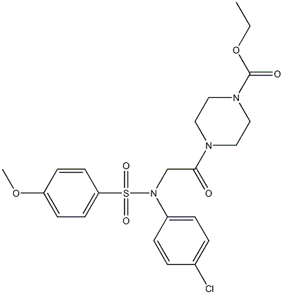 ethyl 4-({4-chloro[(4-methoxyphenyl)sulfonyl]anilino}acetyl)-1-piperazinecarboxylate Struktur