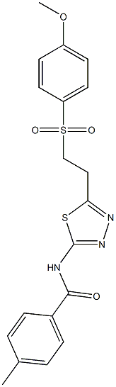 N-(5-{2-[(4-methoxyphenyl)sulfonyl]ethyl}-1,3,4-thiadiazol-2-yl)-4-methylbenzamide Struktur