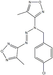 3-[1-(4-chlorobenzyl)-3-(4-methyl-1,2,5-oxadiazol-3-yl)-2-triazenyl]-4-methyl-1,2,5-oxadiazole Struktur