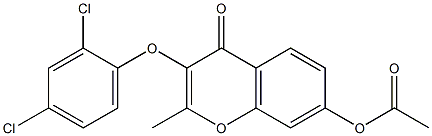 3-(2,4-dichlorophenoxy)-2-methyl-4-oxo-4H-chromen-7-yl acetate Struktur