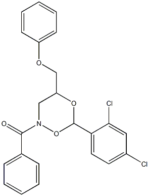 [2-benzoyl-6-(2,4-dichlorophenyl)-1,5,2-dioxazinan-4-yl]methyl phenyl ether Struktur