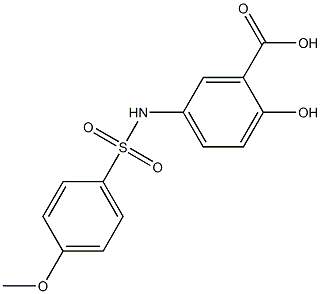 2-hydroxy-5-{[(4-methoxyphenyl)sulfonyl]amino}benzoic acid Struktur