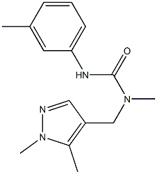 N-[(1,5-dimethyl-1H-pyrazol-4-yl)methyl]-N-methyl-N'-(3-methylphenyl)urea Struktur