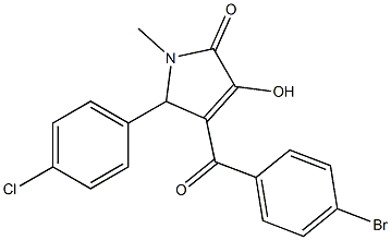 4-[(4-bromophenyl)carbonyl]-5-(4-chlorophenyl)-3-hydroxy-1-methyl-1,5-dihydro-2H-pyrrol-2-one Struktur