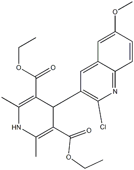 diethyl 4-[2-chloro-6-(methyloxy)quinolin-3-yl]-2,6-dimethyl-1,4-dihydropyridine-3,5-dicarboxylate Struktur