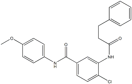 4-chloro-N-(4-methoxyphenyl)-3-[(3-phenylpropanoyl)amino]benzamide Struktur