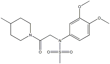 N-(3,4-dimethoxyphenyl)-N-[2-(4-methyl-1-piperidinyl)-2-oxoethyl]methanesulfonamide Struktur