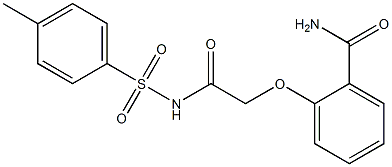 2-(2-{[(4-methylphenyl)sulfonyl]amino}-2-oxoethoxy)benzamide Struktur