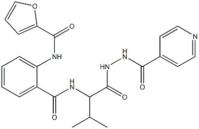 N-{2-[({1-[(2-isonicotinoylhydrazino)carbonyl]-2-methylpropyl}amino)carbonyl]phenyl}-2-furamide Struktur