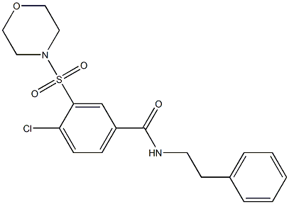 4-chloro-3-(4-morpholinylsulfonyl)-N-(2-phenylethyl)benzamide Struktur