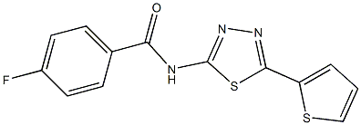 4-fluoro-N-[5-(2-thienyl)-1,3,4-thiadiazol-2-yl]benzamide Struktur