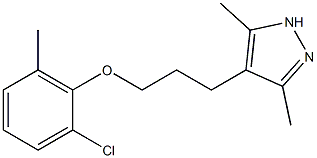 2-chloro-6-methylphenyl 3-(3,5-dimethyl-1H-pyrazol-4-yl)propyl ether Struktur