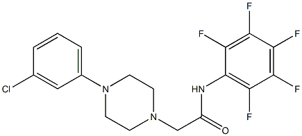 2-[4-(3-chlorophenyl)-1-piperazinyl]-N-(2,3,4,5,6-pentafluorophenyl)acetamide Struktur