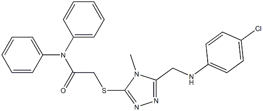 2-[(5-{[(4-chlorophenyl)amino]methyl}-4-methyl-4H-1,2,4-triazol-3-yl)sulfanyl]-N,N-diphenylacetamide Struktur