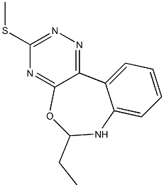 6-ethyl-6,7-dihydro[1,2,4]triazino[5,6-d][3,1]benzoxazepin-3-yl methyl sulfide Struktur