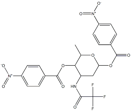 5-({4-nitrobenzoyl}oxy)-6-methyl-4-[(trifluoroacetyl)amino]tetrahydro-2H-pyran-2-yl 4-nitrobenzoate Struktur