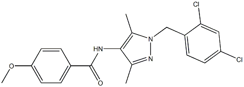 N-[1-(2,4-dichlorobenzyl)-3,5-dimethyl-1H-pyrazol-4-yl]-4-methoxybenzamide Struktur